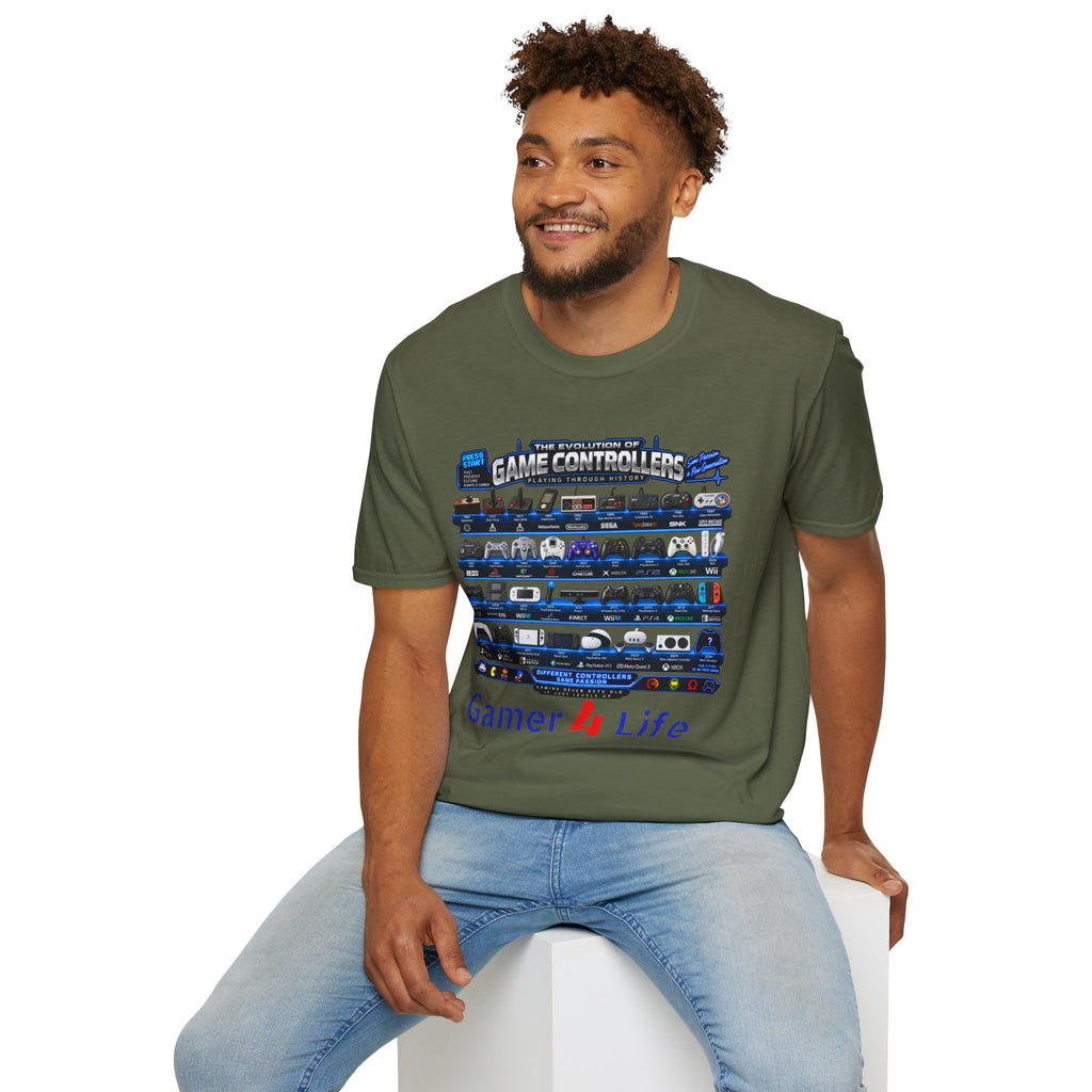 'Gamer 4 Life' Graphic Tee - Game Controllers Evolution