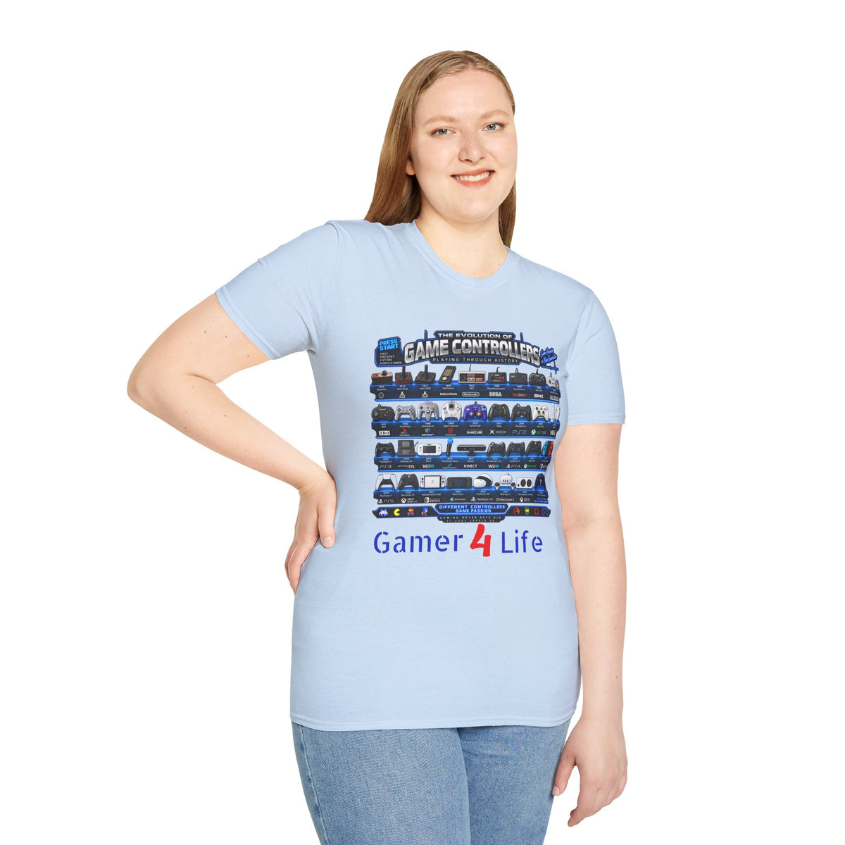 'Gamer 4 Life' Graphic Tee - Game Controllers Evolution