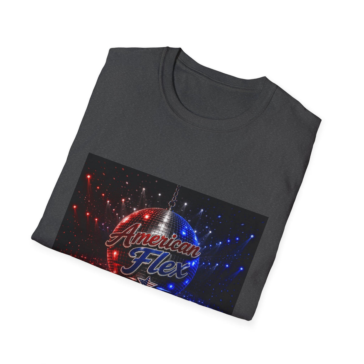 American Flex v2 T-Shirt — Patriotic Disco Graphic Tee