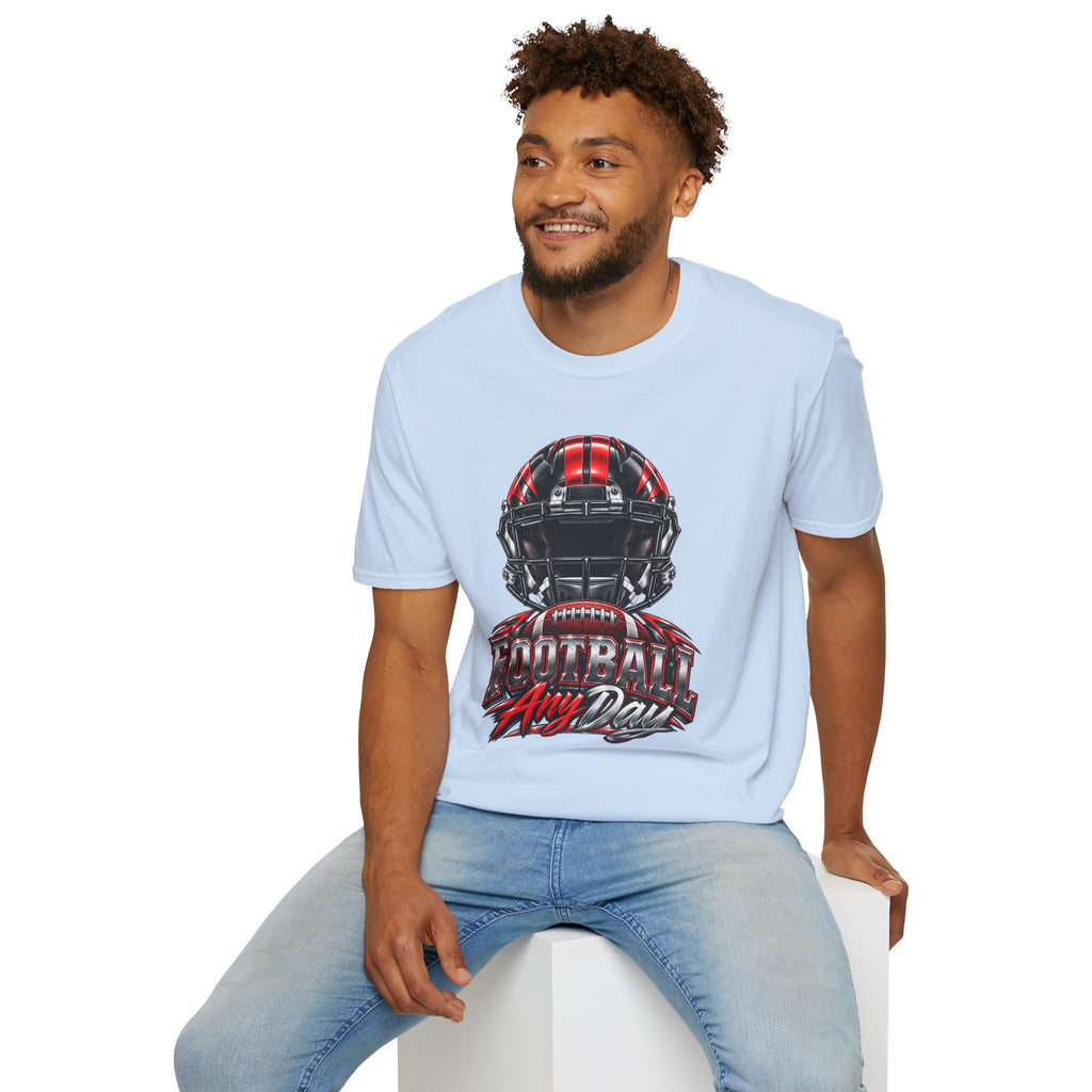 Football Any Day T-Shirt — Helmet Graphic Tee for Football Fans