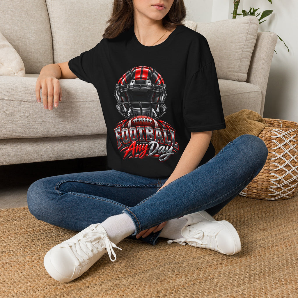 Football Any Day T-Shirt — Helmet Graphic Tee for Football Fans