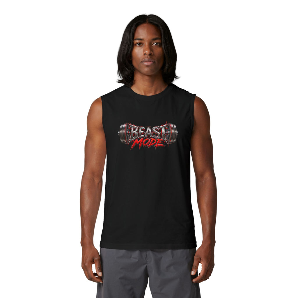 Muscle Tank — "Beast Mode" Barbell Gym Workout Top