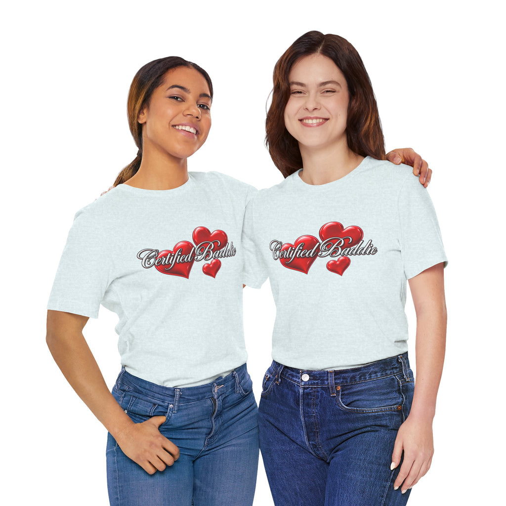 "Certified Baddie" Red Hearts Graphic Tee