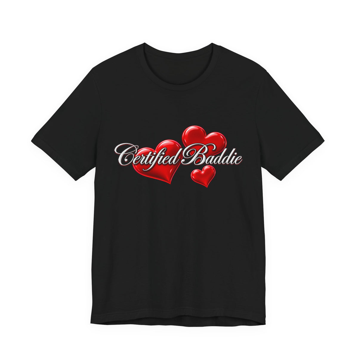 "Certified Baddie" Red Hearts Graphic Tee