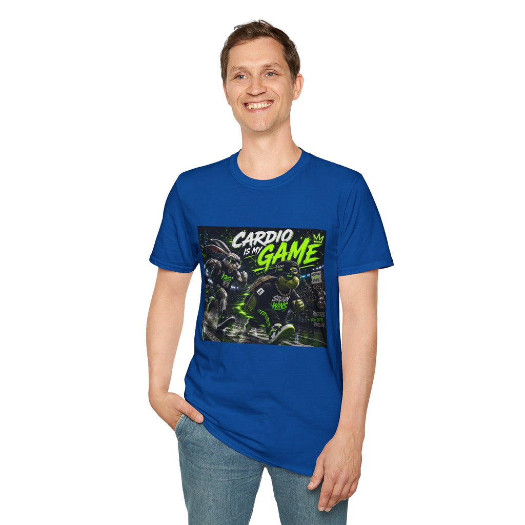 Cardio Is My Game T-Shirt — Neon Fitness Gamer Tee