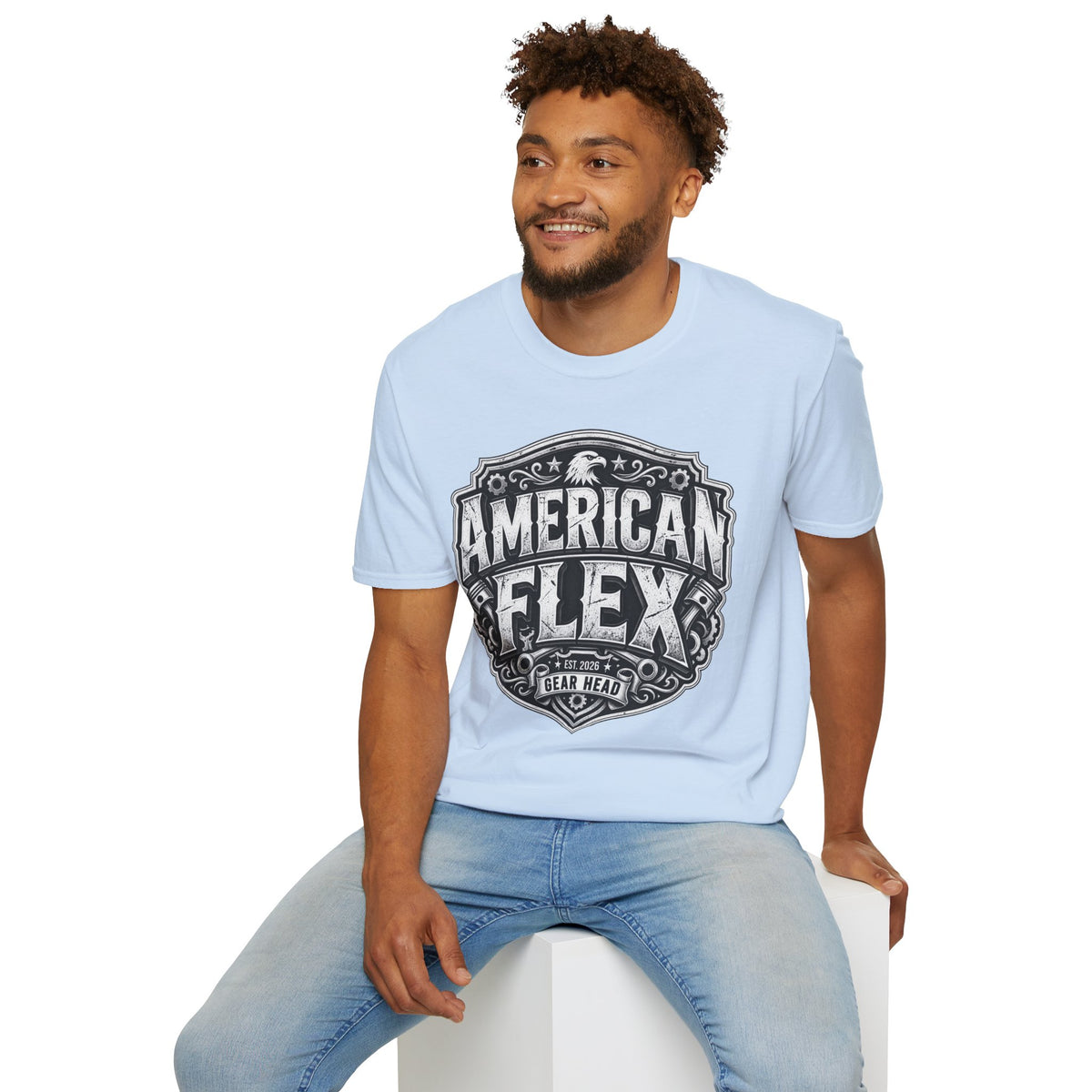 American Flex T‑Shirt — Vintage Patriotic Eagle Graphic Tee