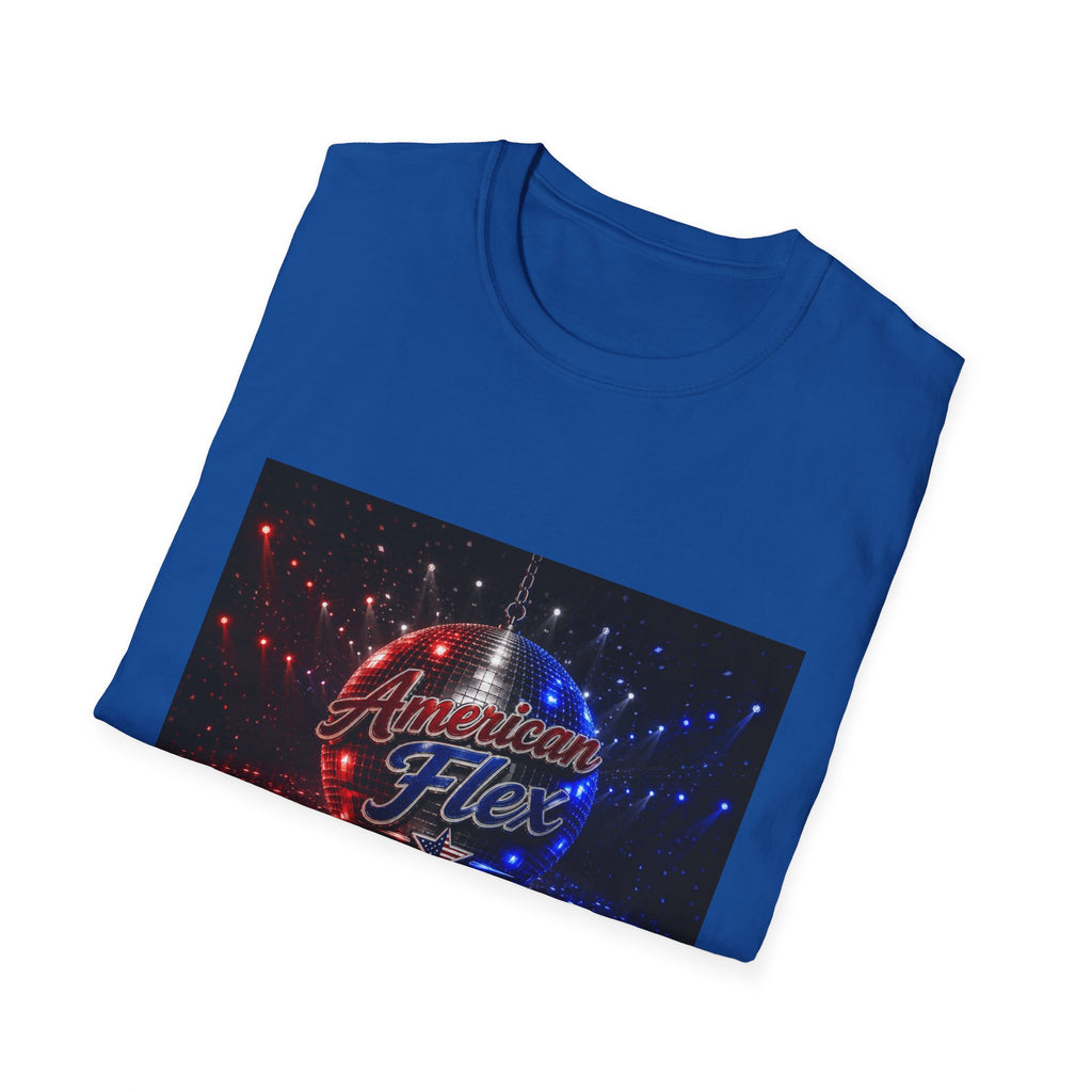 American Flex v2 T-Shirt — Patriotic Disco Graphic Tee