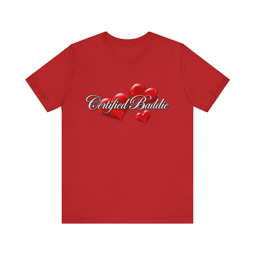 "Certified Baddie" Red Hearts Graphic Tee