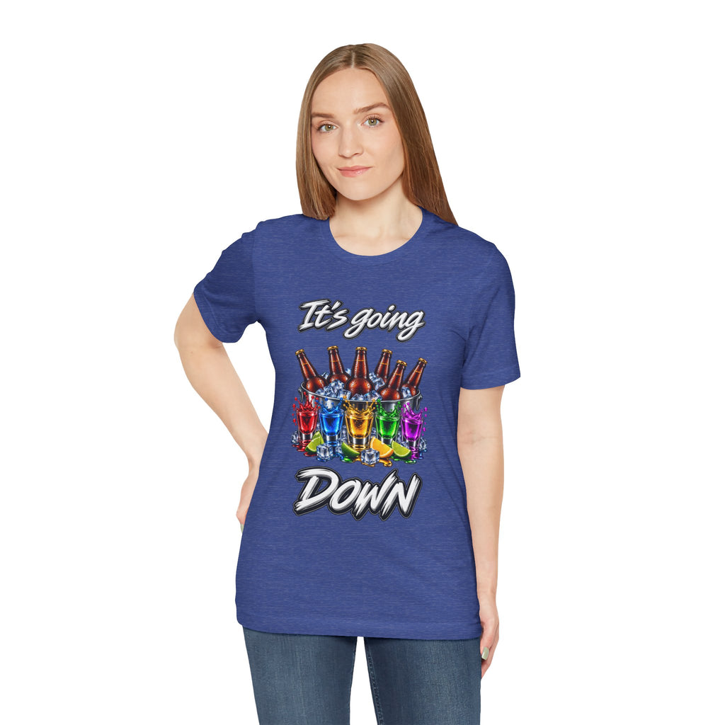 It's Going Down Party T-Shirt — Colorful Bottles and Shots