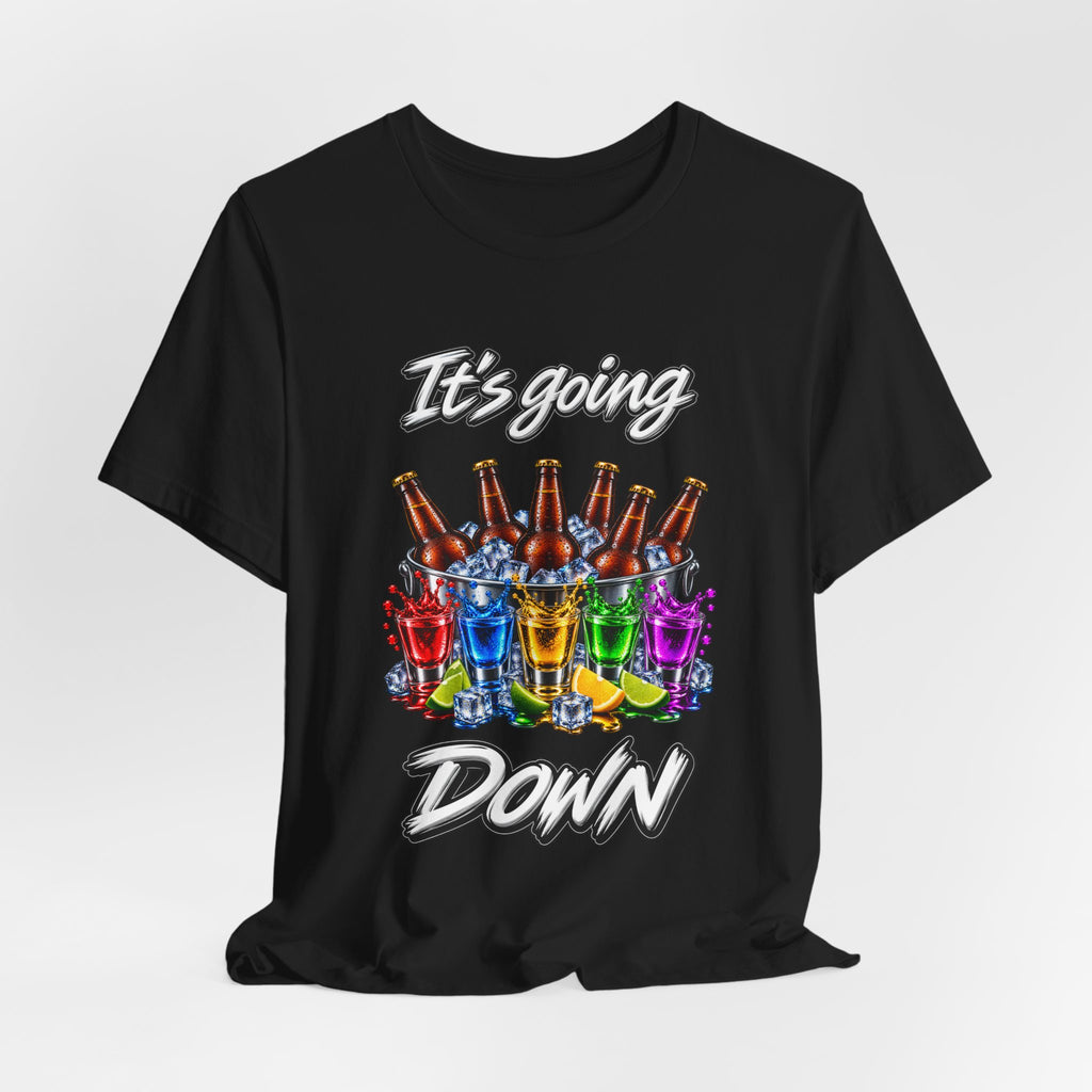 It's Going Down Party T-Shirt — Colorful Bottles and Shots