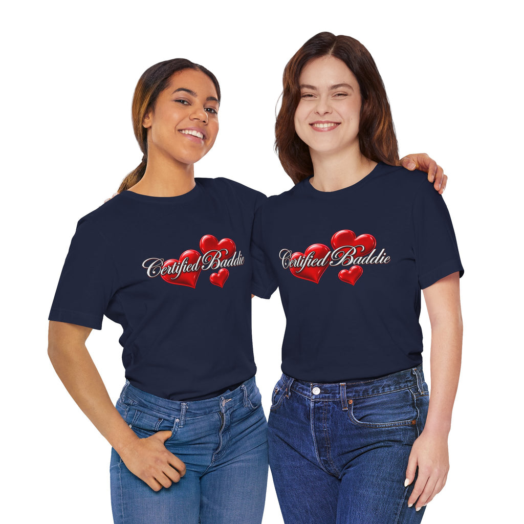 "Certified Baddie" Red Hearts Graphic Tee