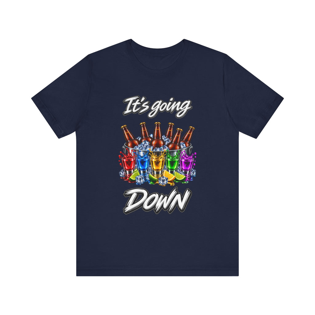 It's Going Down Party T-Shirt — Colorful Bottles and Shots