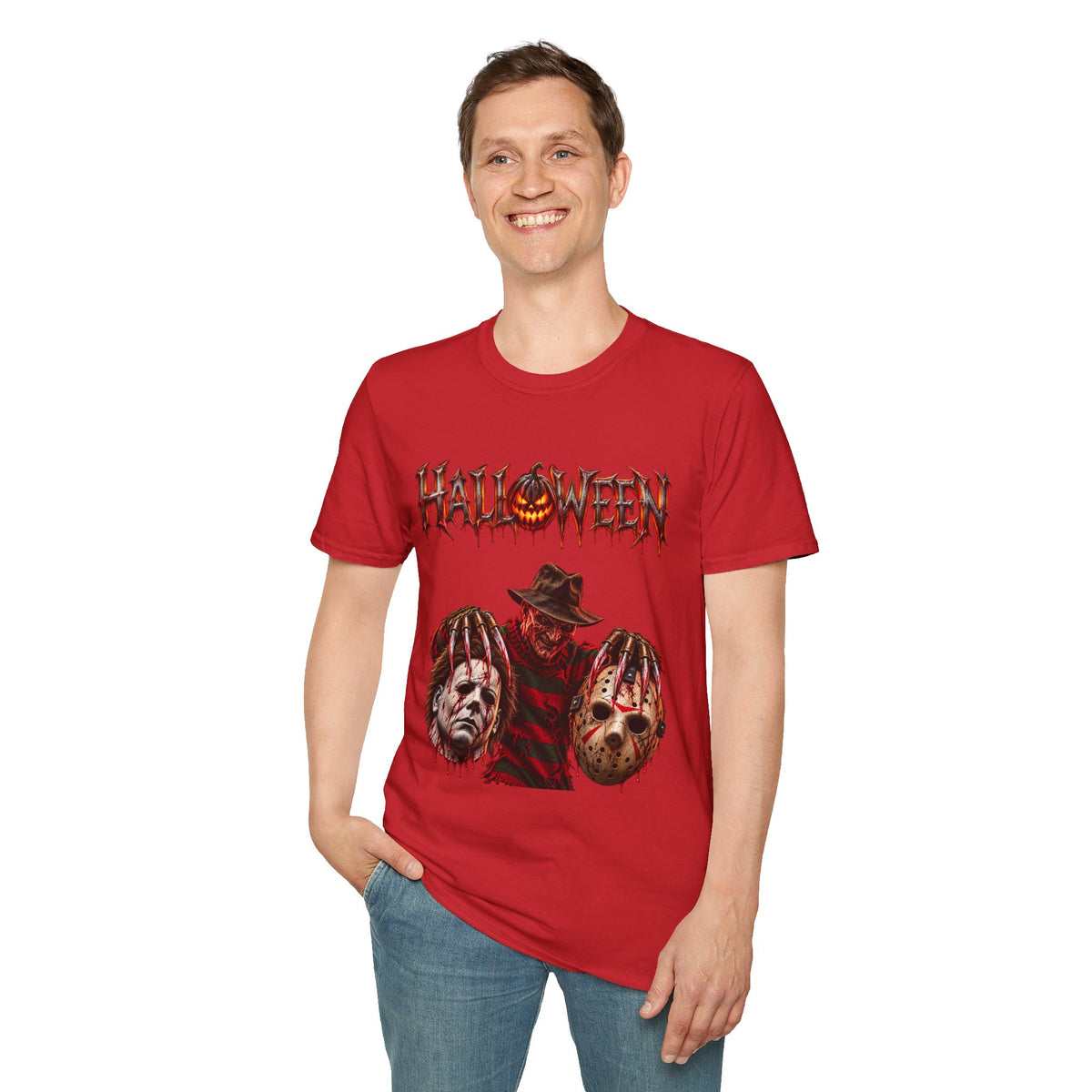 Halloween Mayhem — Freddy, Michael & Jason Mask Trio Graphic Tee