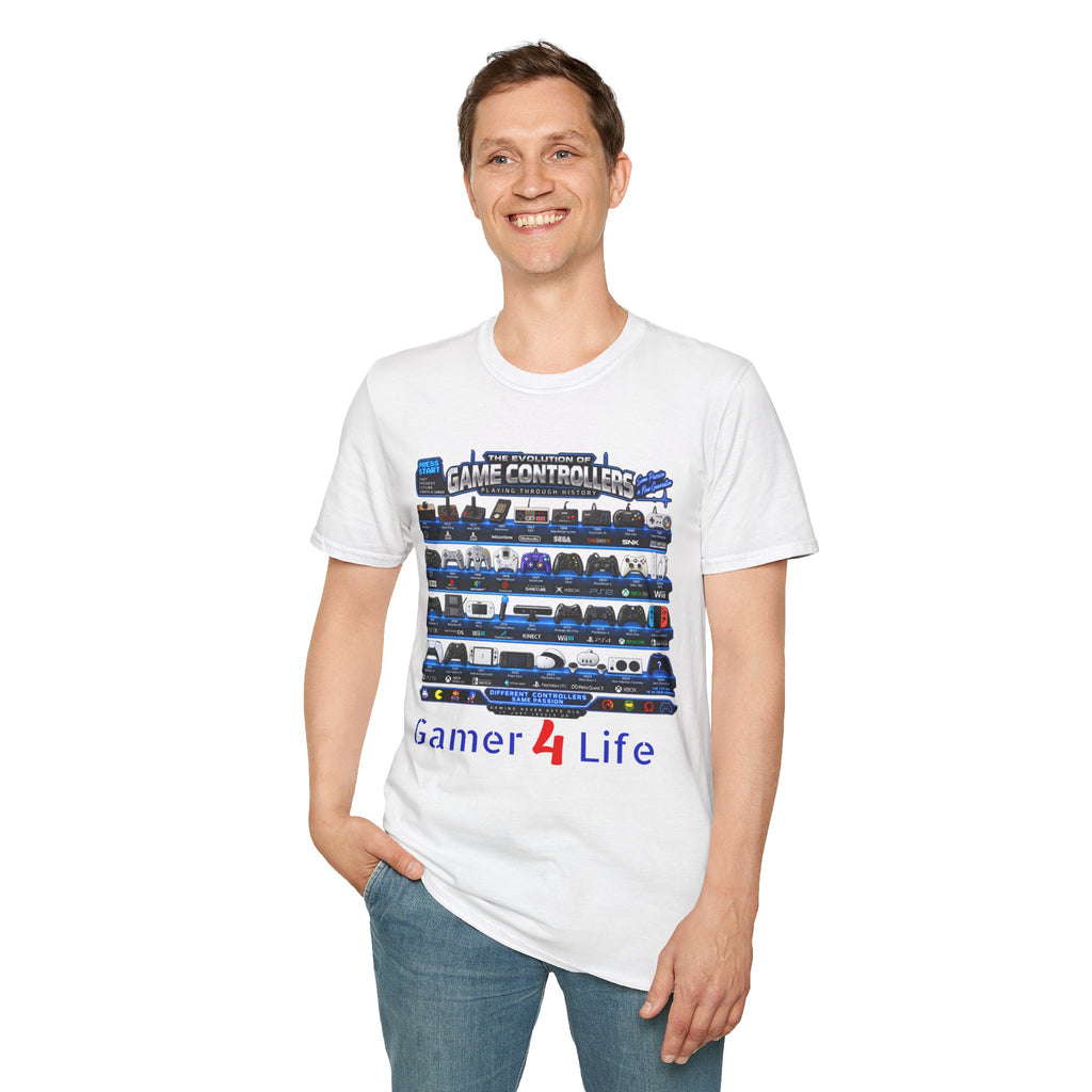 'Gamer 4 Life' Graphic Tee - Game Controllers Evolution