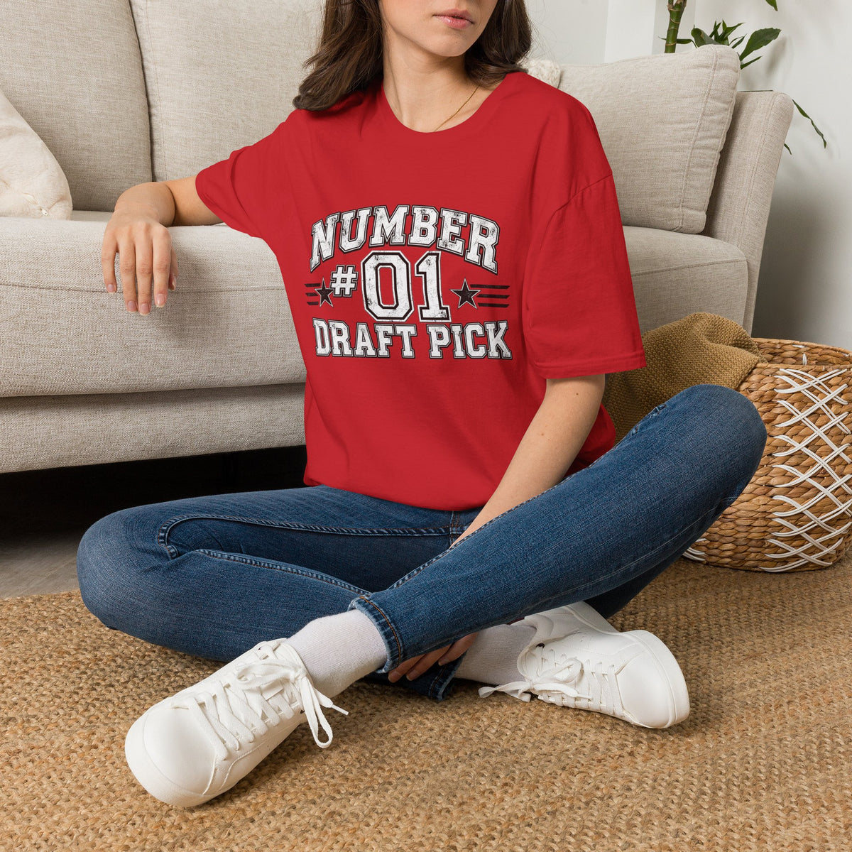 Number #01 Draft Pick T‑Shirt — Retro Sports Jersey Graphic