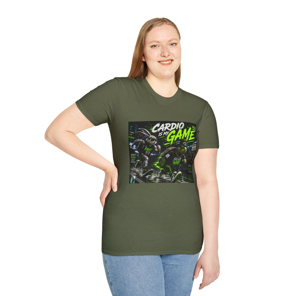 Cardio Is My Game T-Shirt — Neon Fitness Gamer Tee