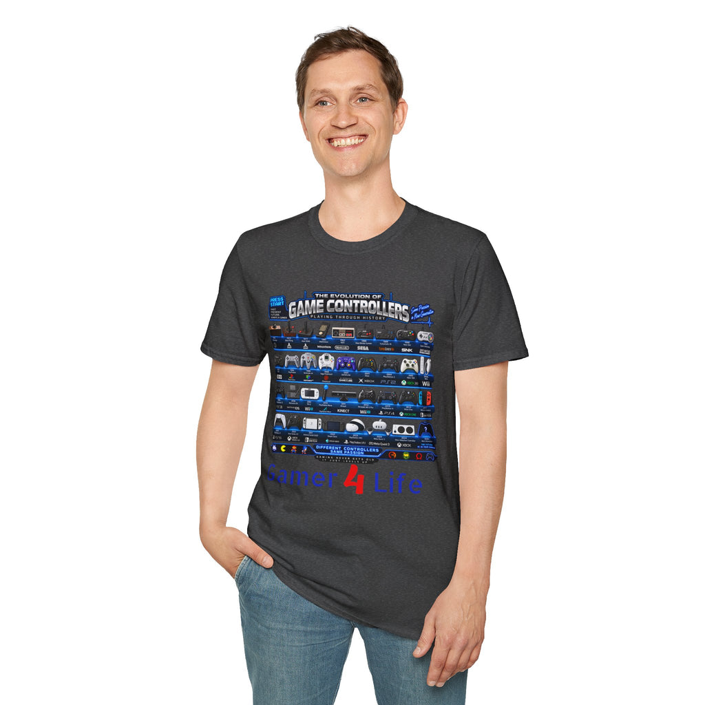 'Gamer 4 Life' Graphic Tee - Game Controllers Evolution