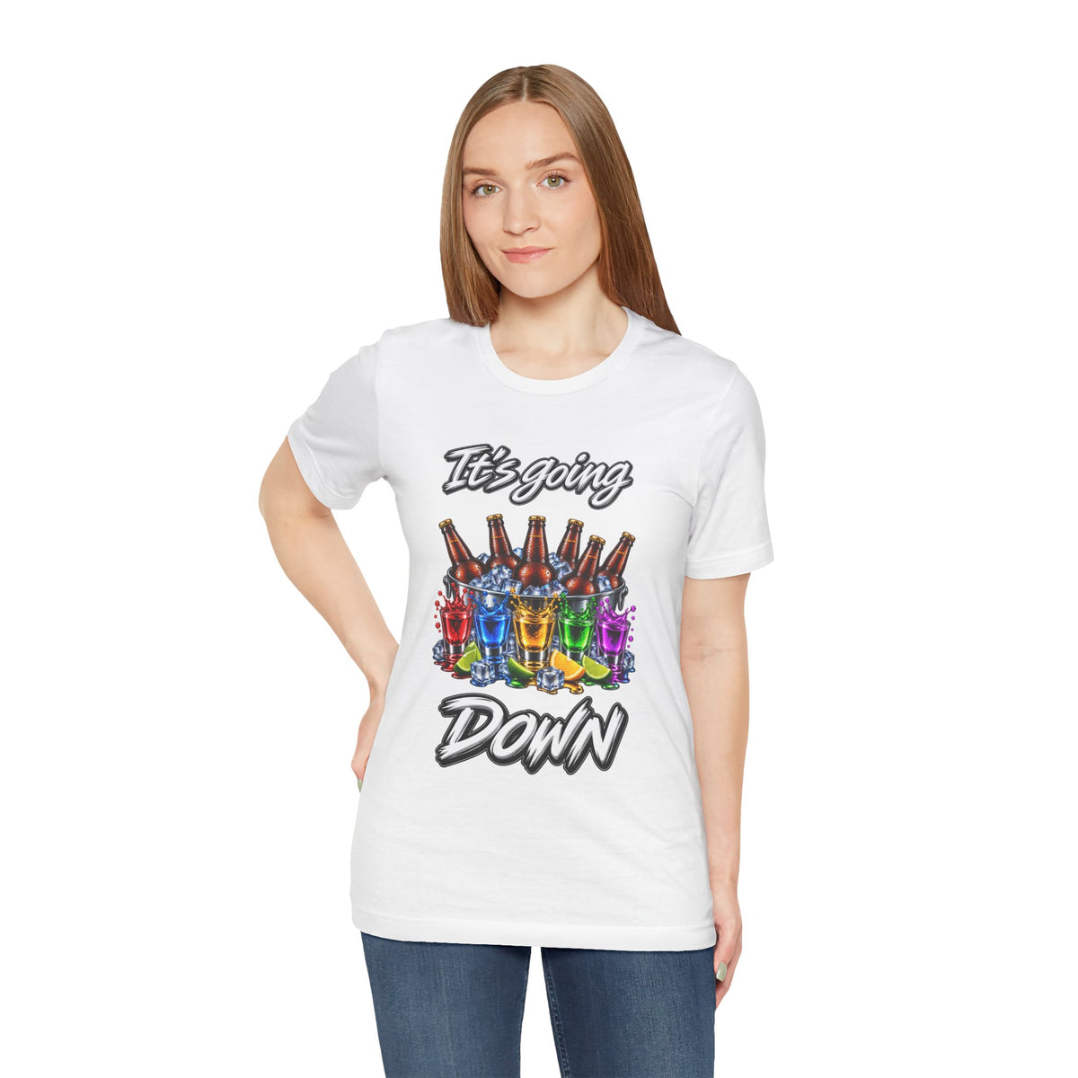 It's Going Down Party T-Shirt — Colorful Bottles and Shots