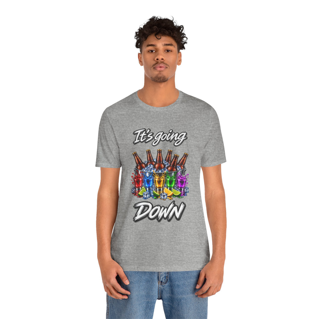 It's Going Down Party T-Shirt — Colorful Bottles and Shots