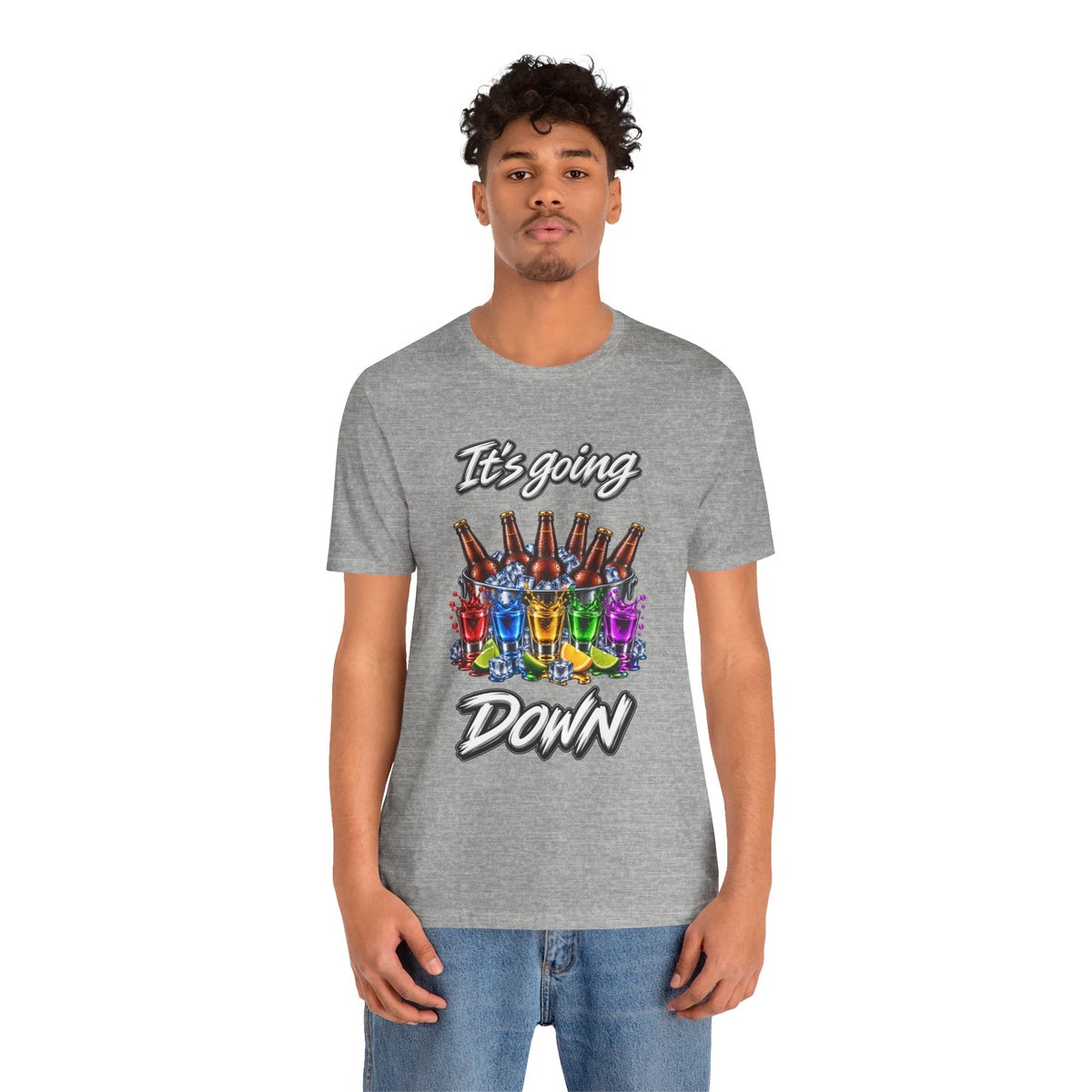 It's Going Down Party T-Shirt — Colorful Bottles and Shots