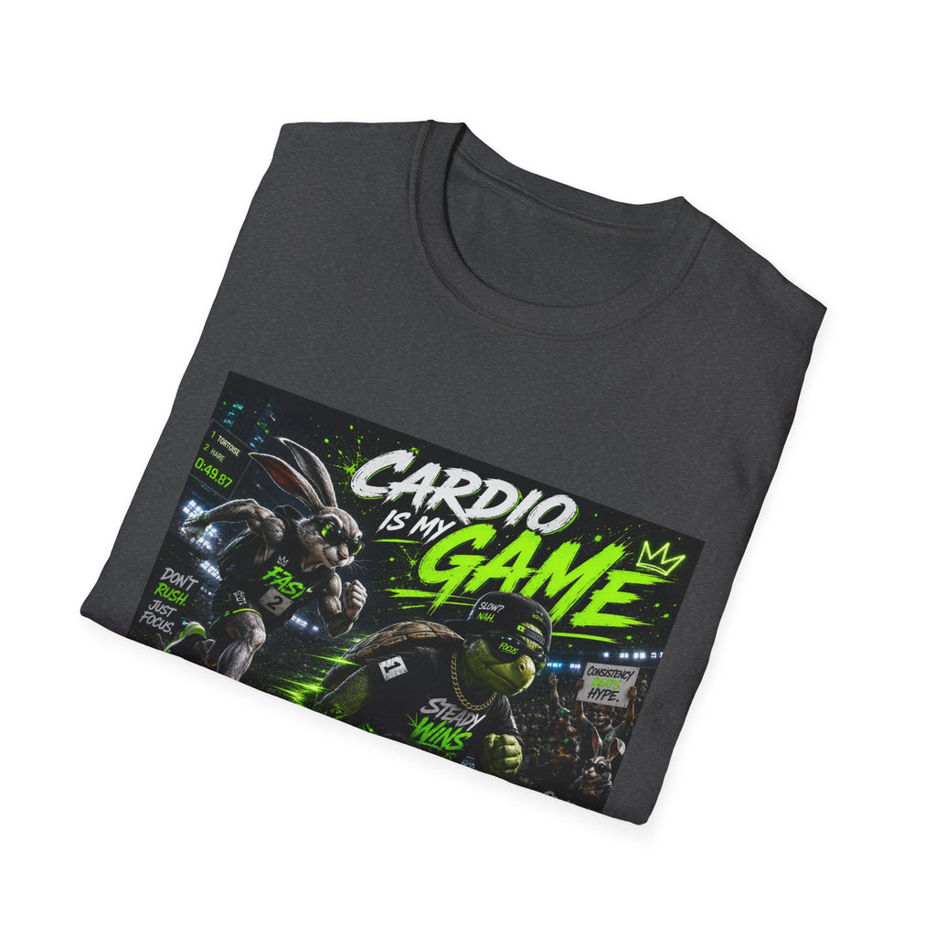 Cardio Is My Game T-Shirt — Neon Fitness Gamer Tee