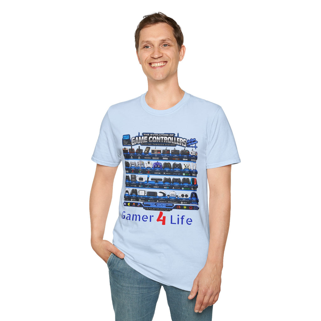 'Gamer 4 Life' Graphic Tee - Game Controllers Evolution