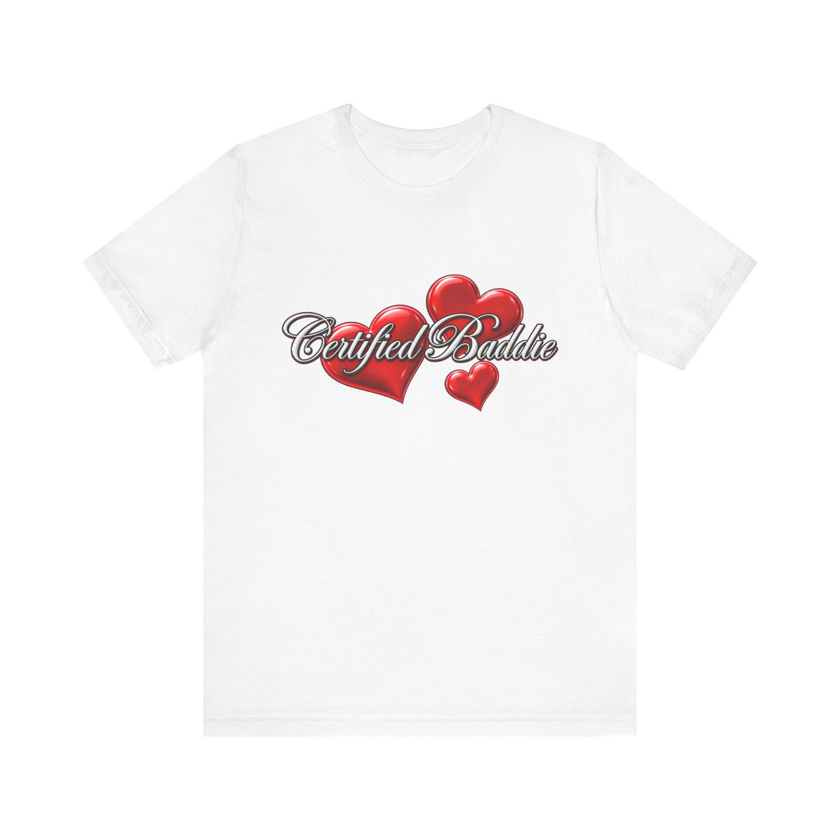 "Certified Baddie" Red Hearts Graphic Tee