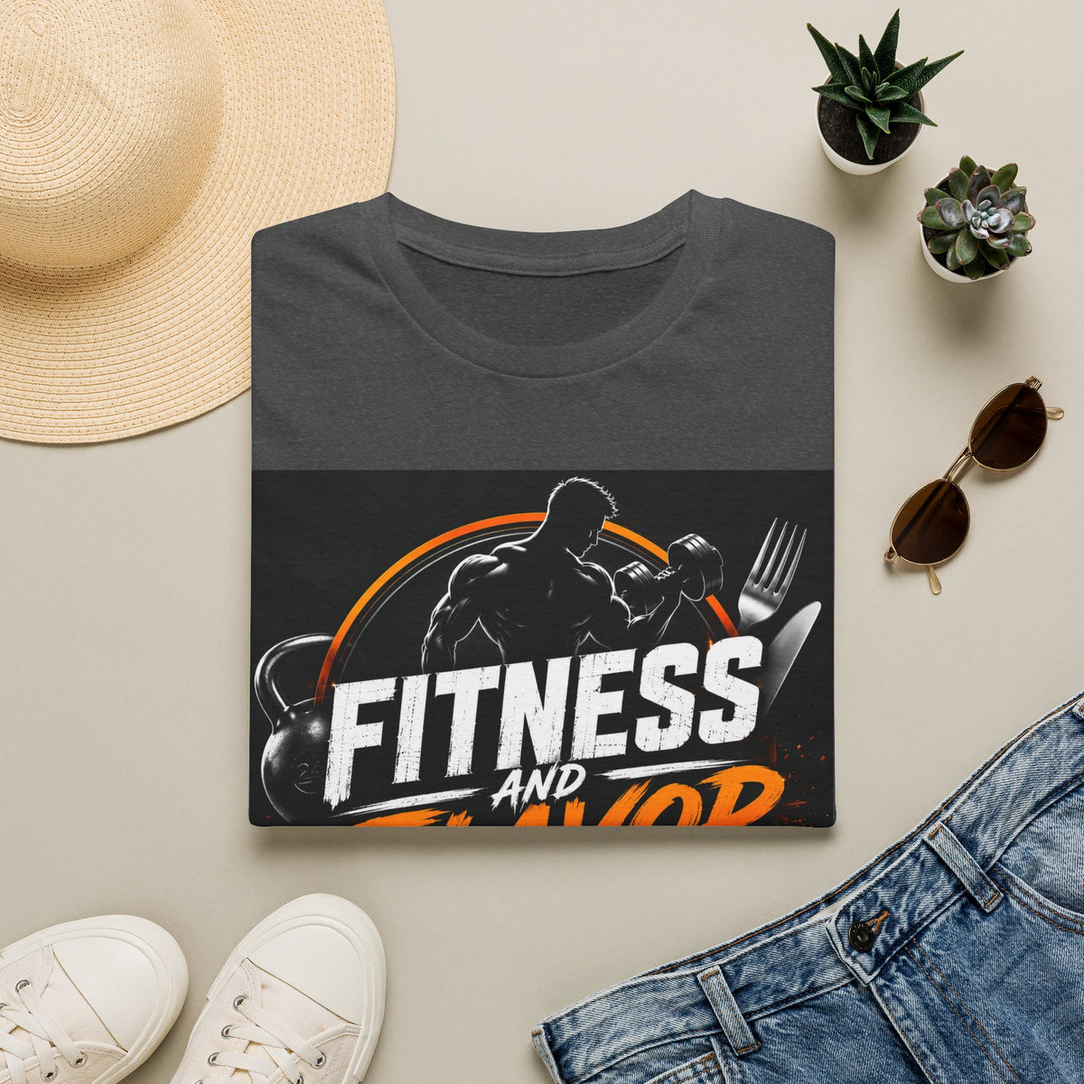 Fitness and Flavor T-Shirt — Gym & Foodie Workout Tee