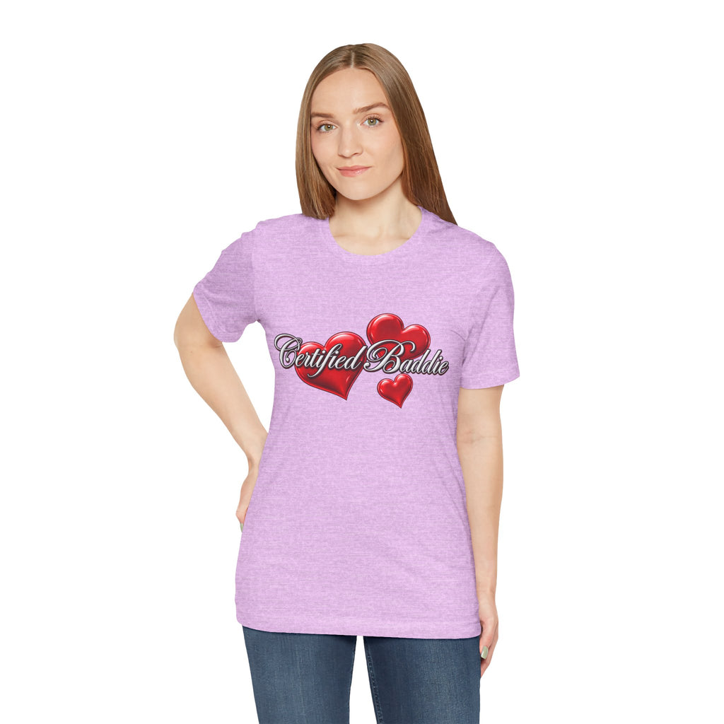 "Certified Baddie" Red Hearts Graphic Tee