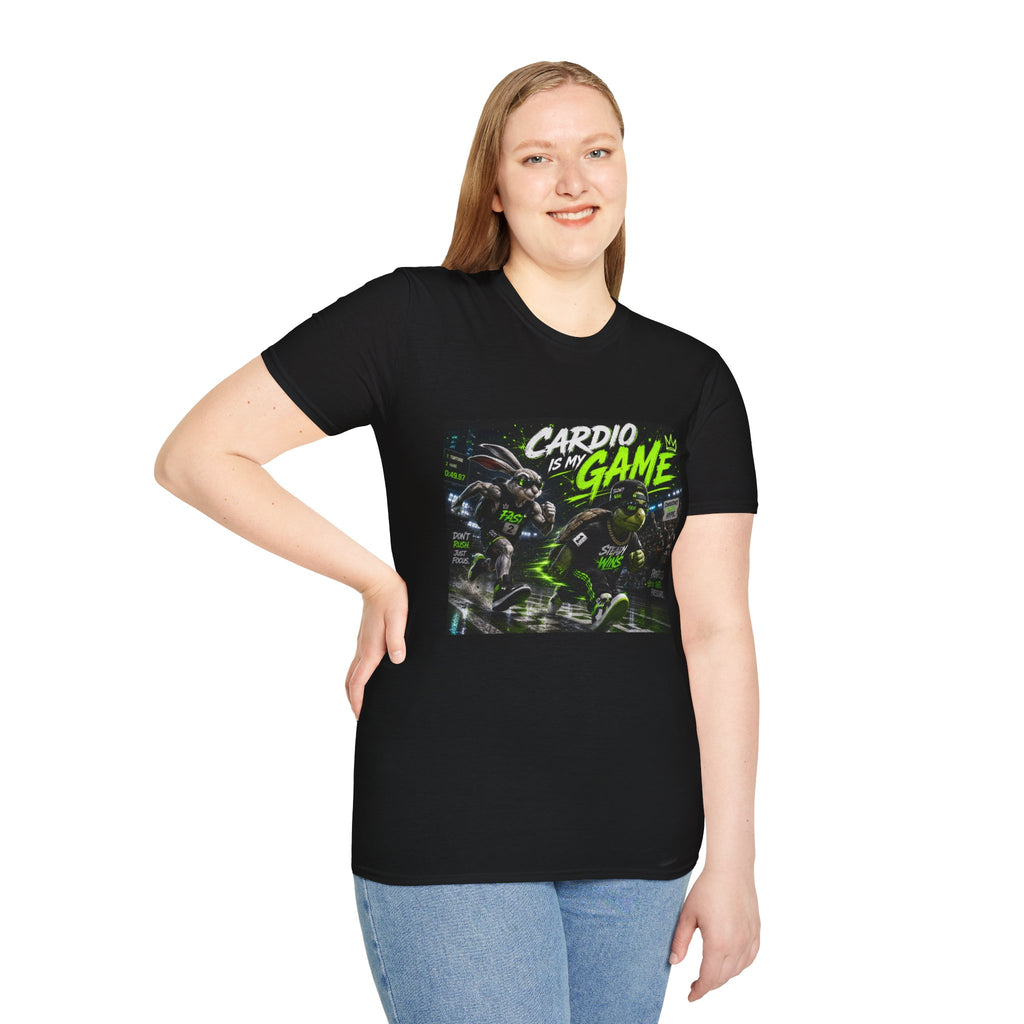 Cardio Is My Game T-Shirt — Neon Fitness Gamer Tee