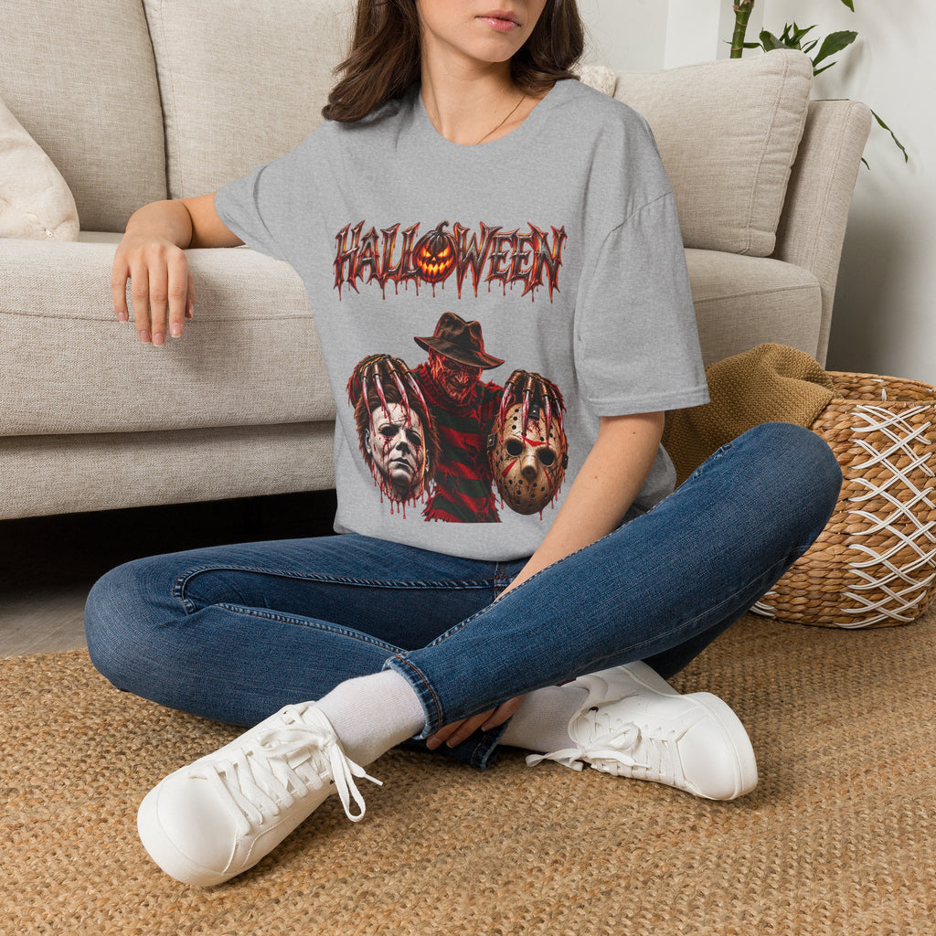 Halloween Mayhem — Freddy, Michael & Jason Mask Trio Graphic Tee