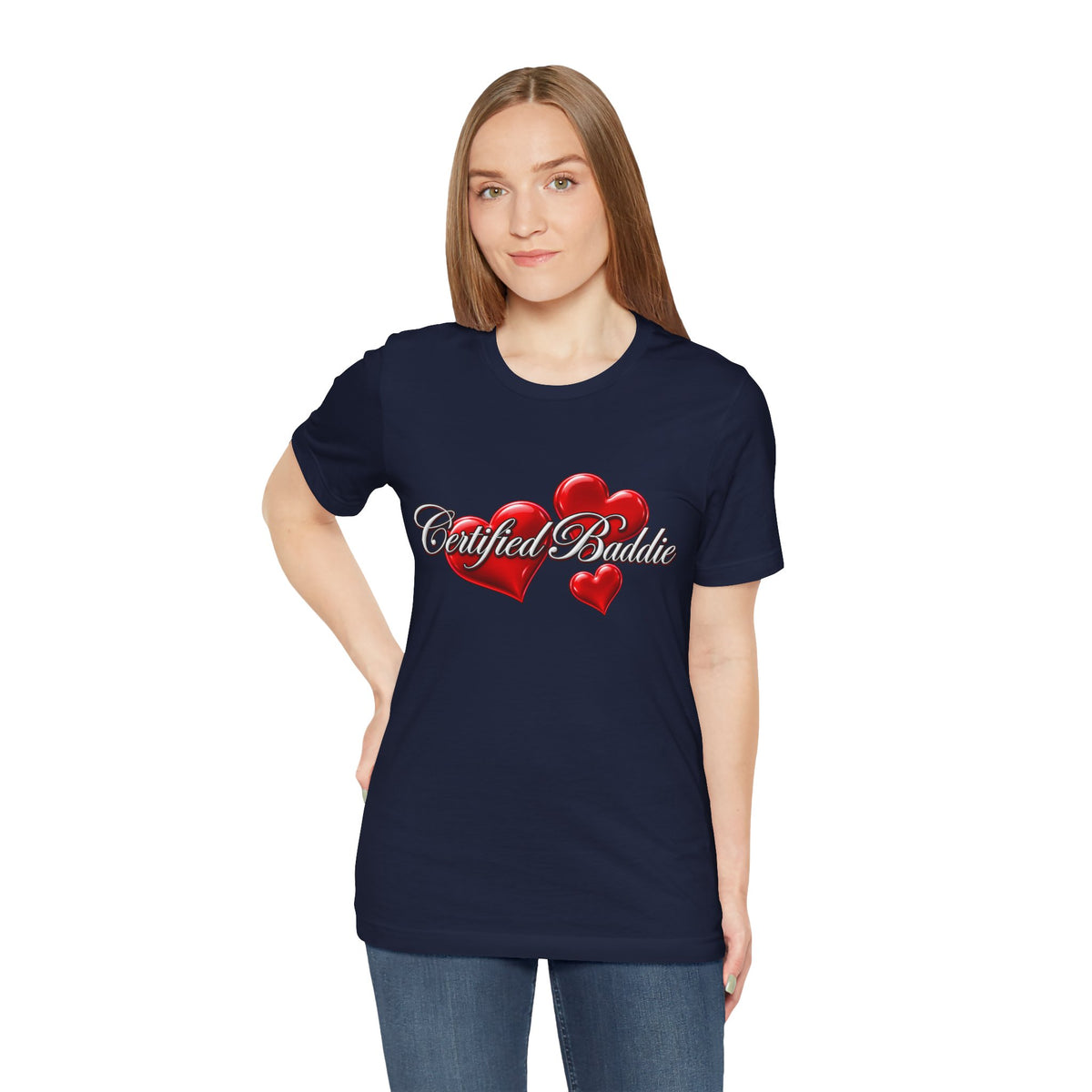 "Certified Baddie" Red Hearts Graphic Tee