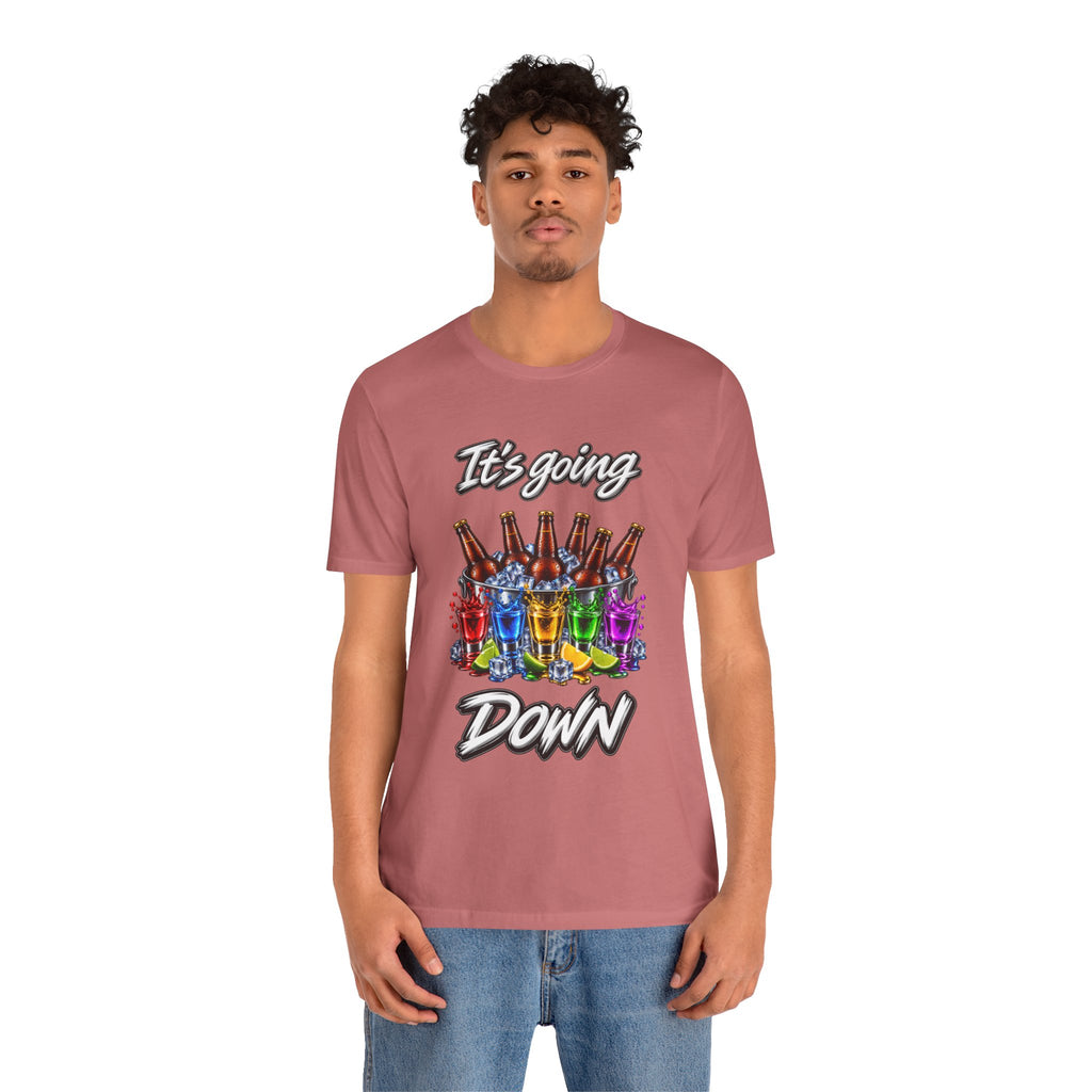 It's Going Down Party T-Shirt — Colorful Bottles and Shots