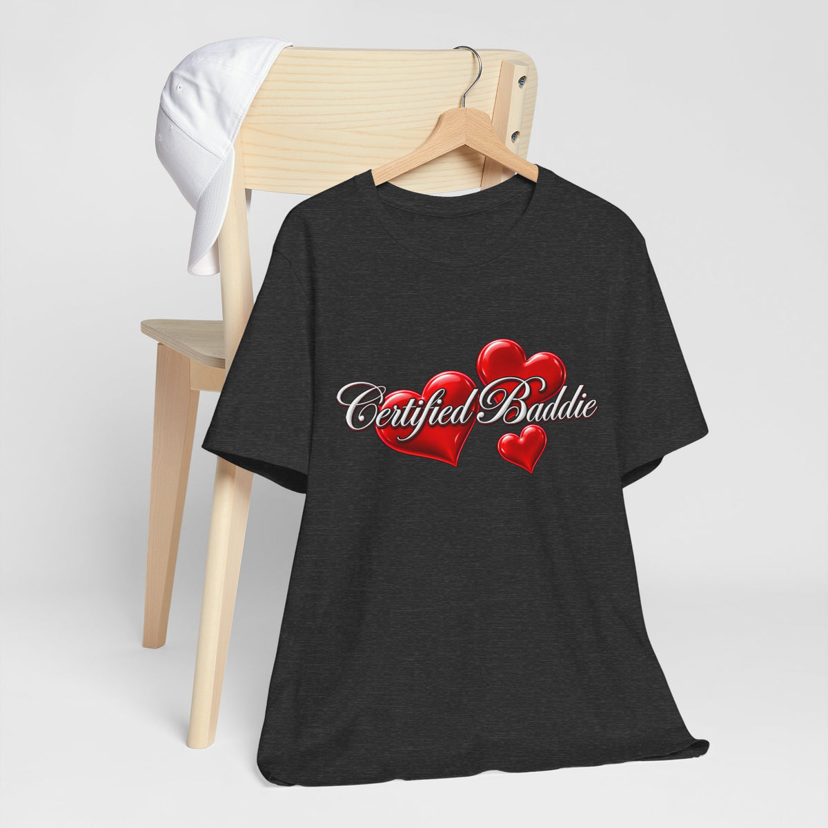 "Certified Baddie" Red Hearts Graphic Tee