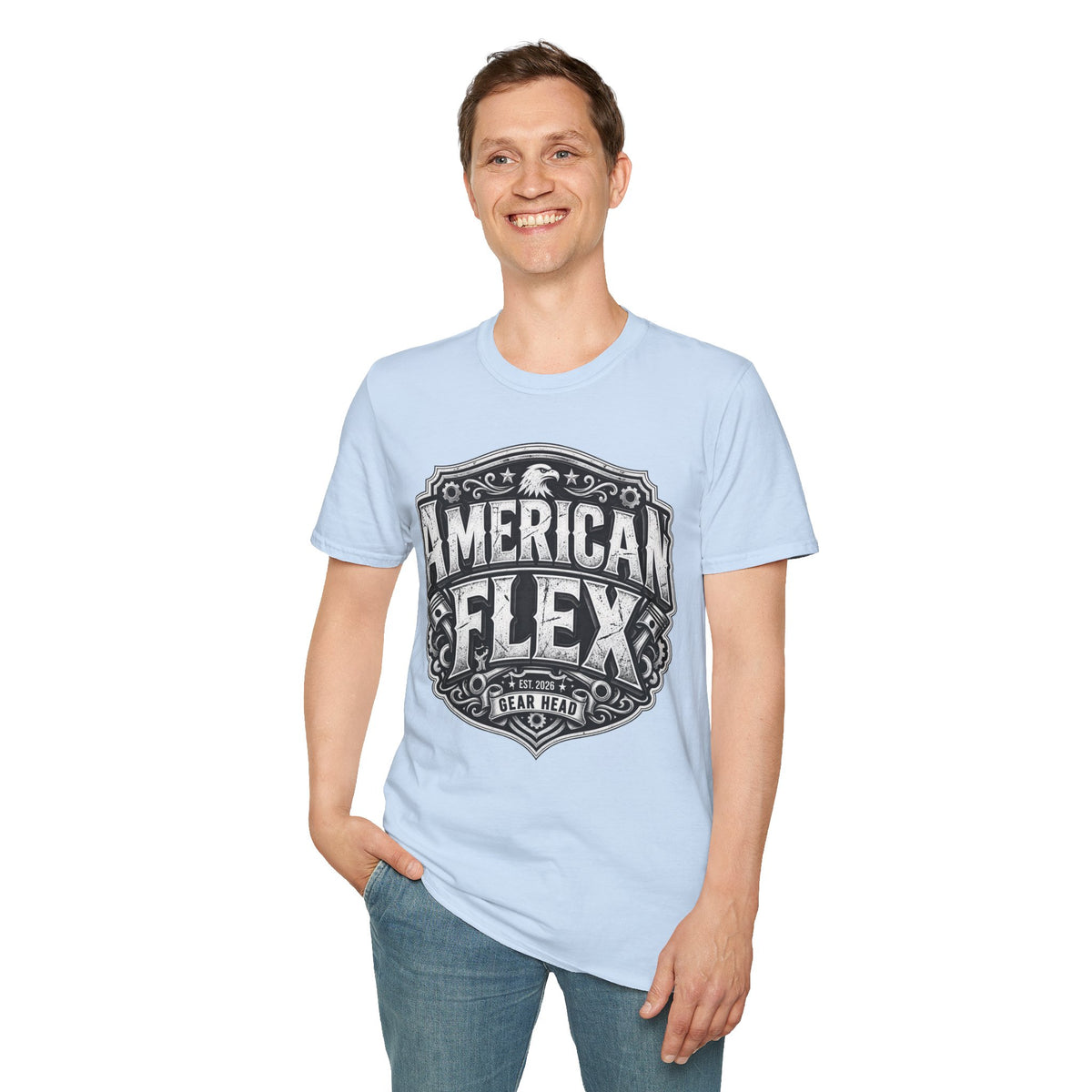 American Flex T‑Shirt — Vintage Patriotic Eagle Graphic Tee