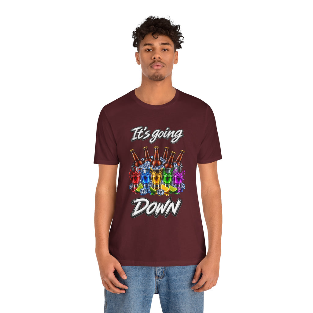 It's Going Down Party T-Shirt — Colorful Bottles and Shots