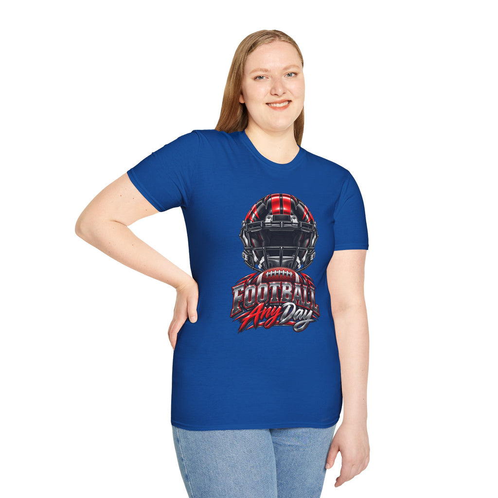 Football Any Day T-Shirt — Helmet Graphic Tee for Football Fans