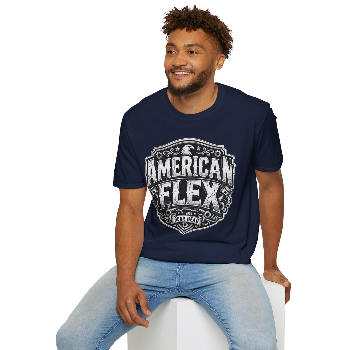 American Flex T‑Shirt — Vintage Patriotic Eagle Graphic Tee