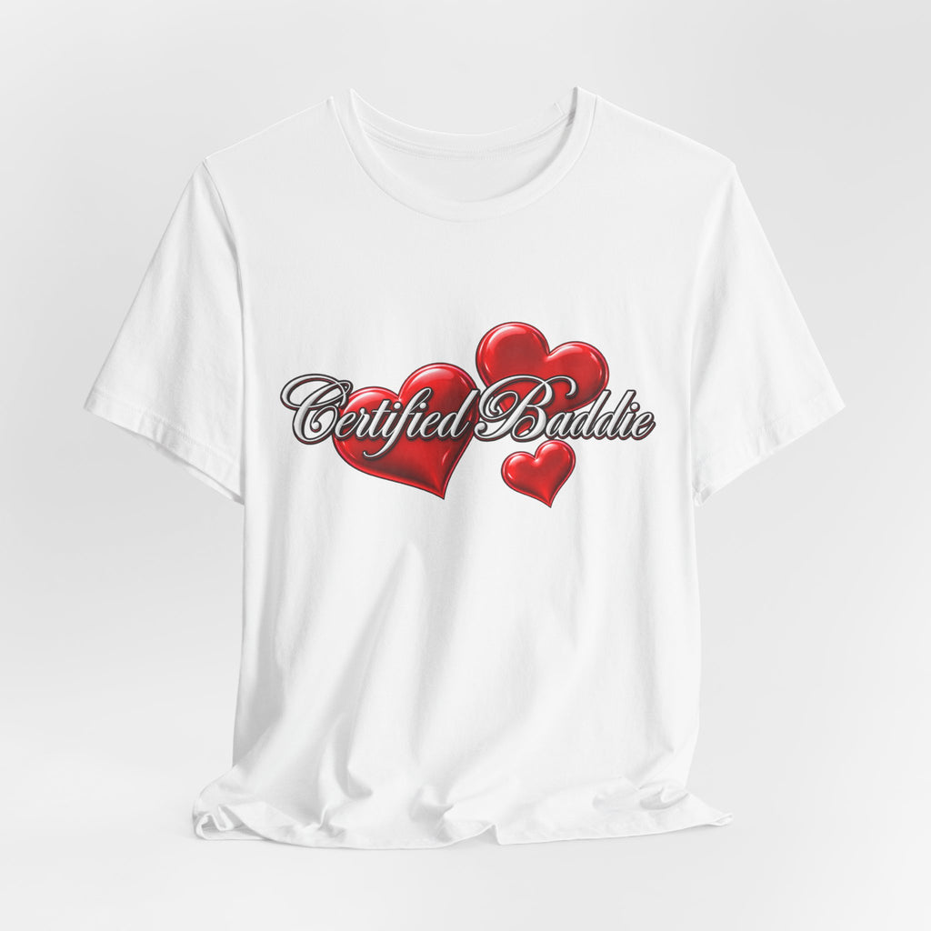 "Certified Baddie" Red Hearts Graphic Tee