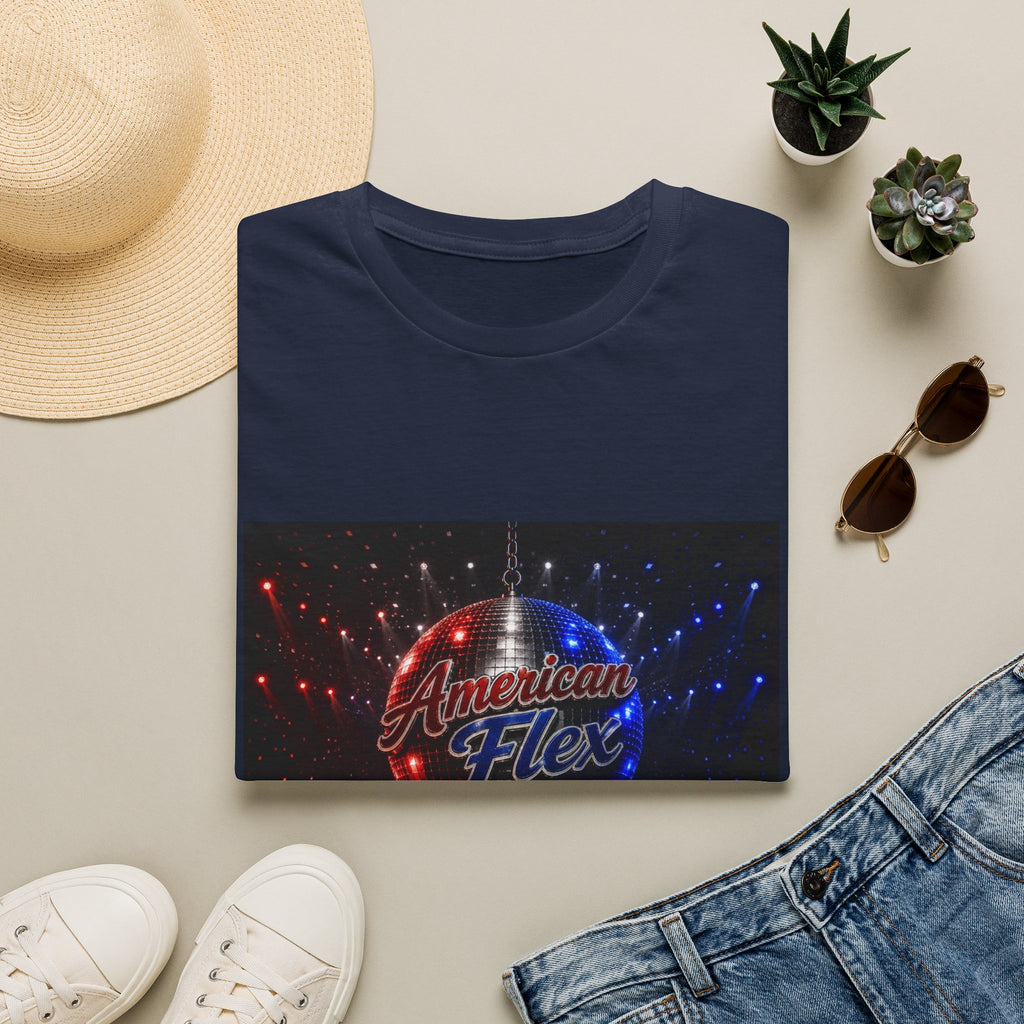 American Flex v2 T-Shirt — Patriotic Disco Graphic Tee