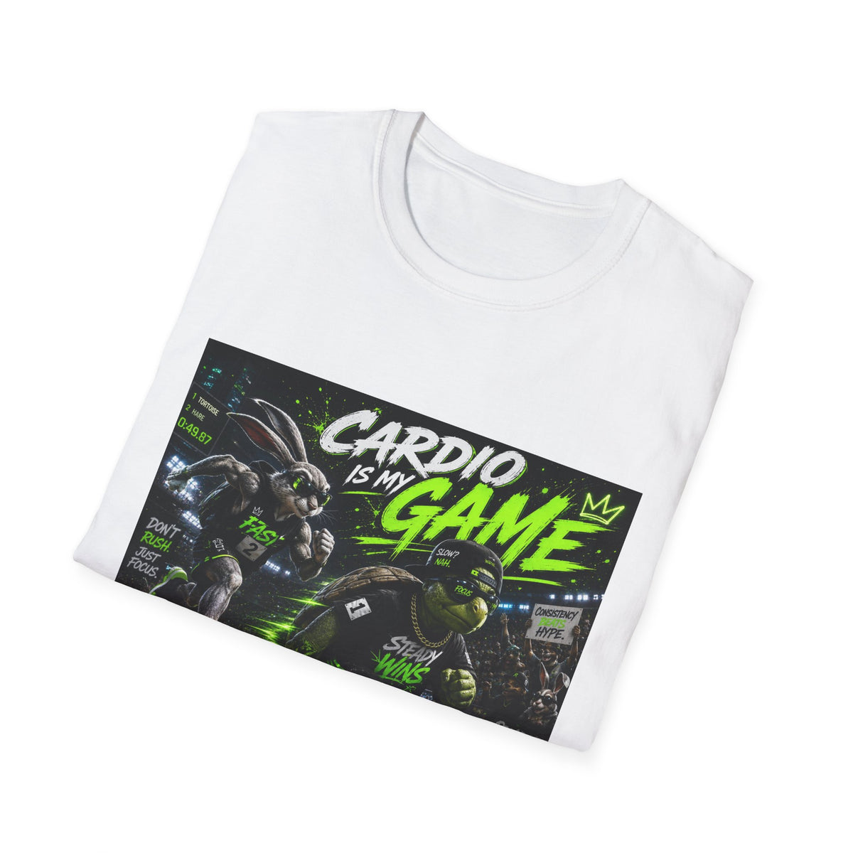 Cardio Is My Game T-Shirt — Neon Fitness Gamer Tee