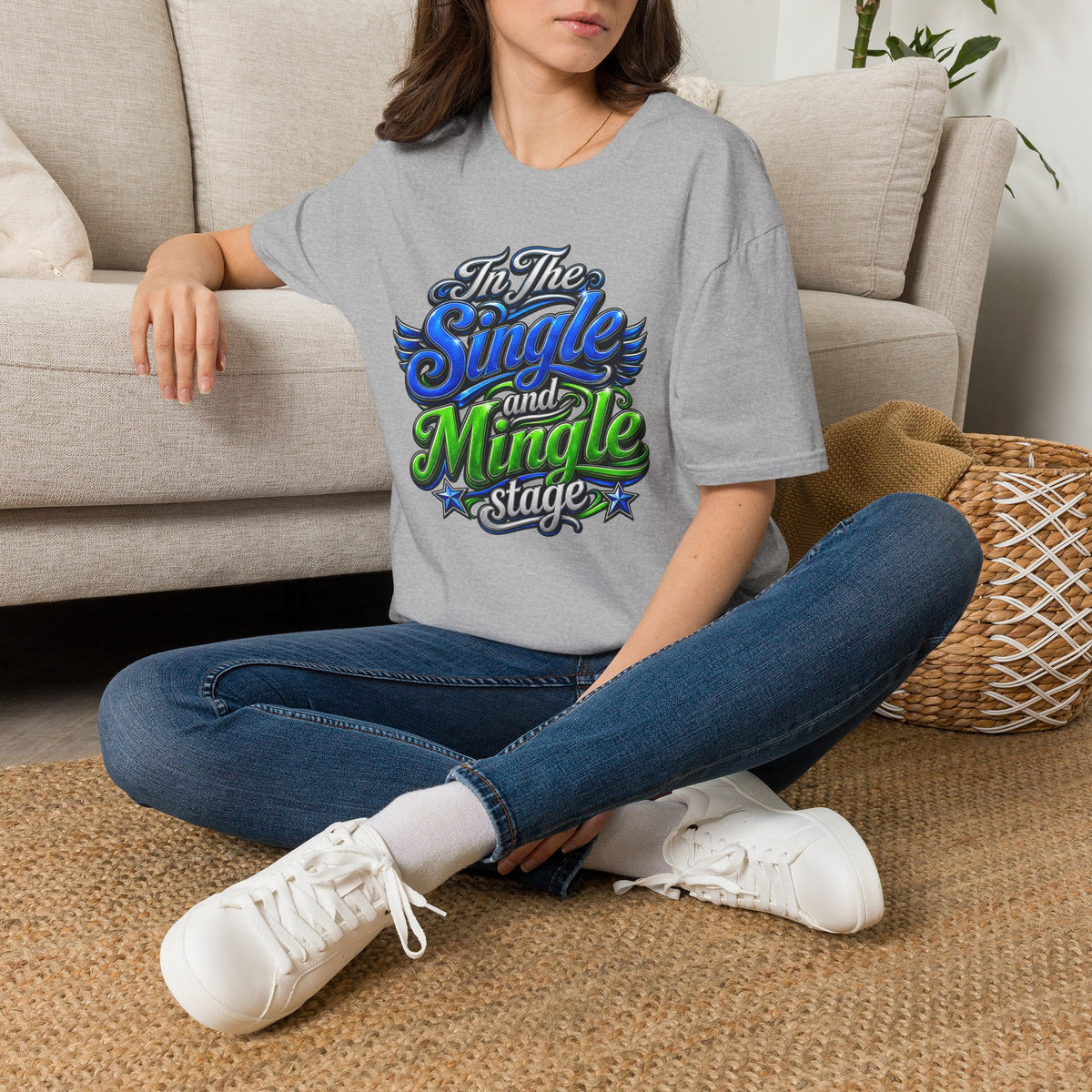 "In The Single and Mingle Stage" T-Shirt — Fun Party Tee