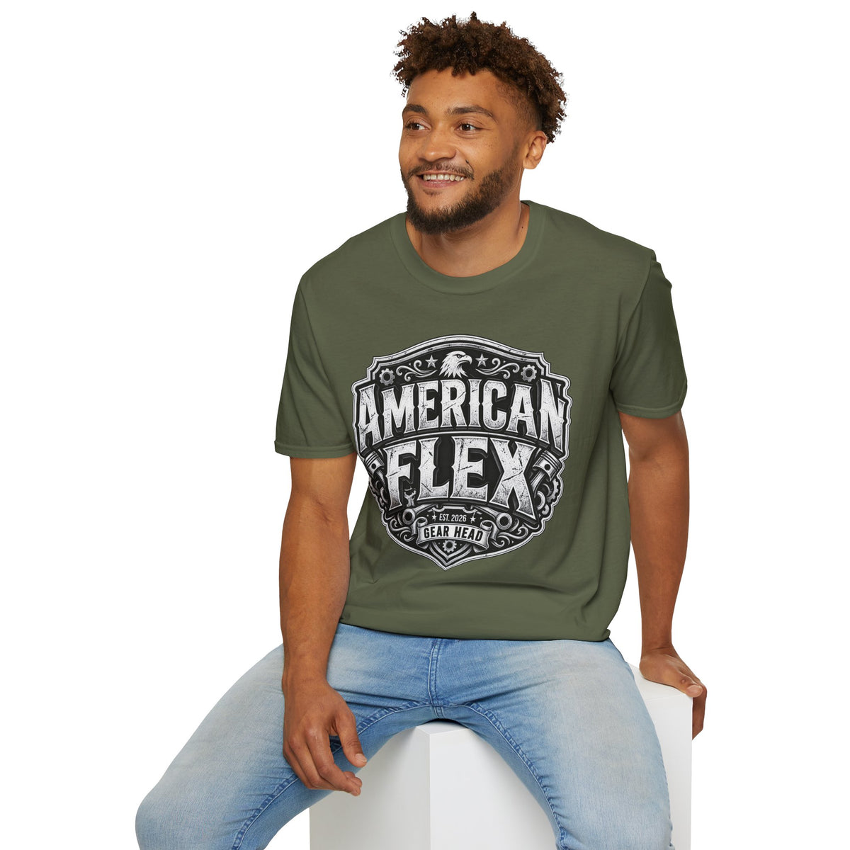 American Flex T‑Shirt — Vintage Patriotic Eagle Graphic Tee