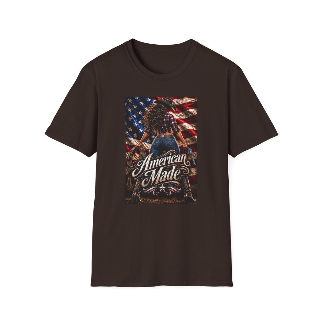 American Made Tee — Patriotic Cowgirl Flag T-Shirt