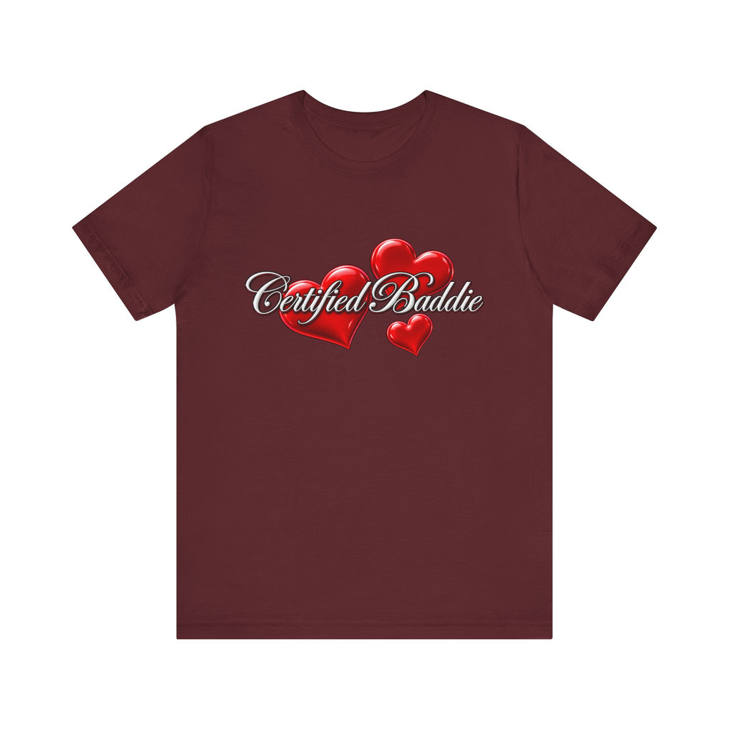 "Certified Baddie" Red Hearts Graphic Tee
