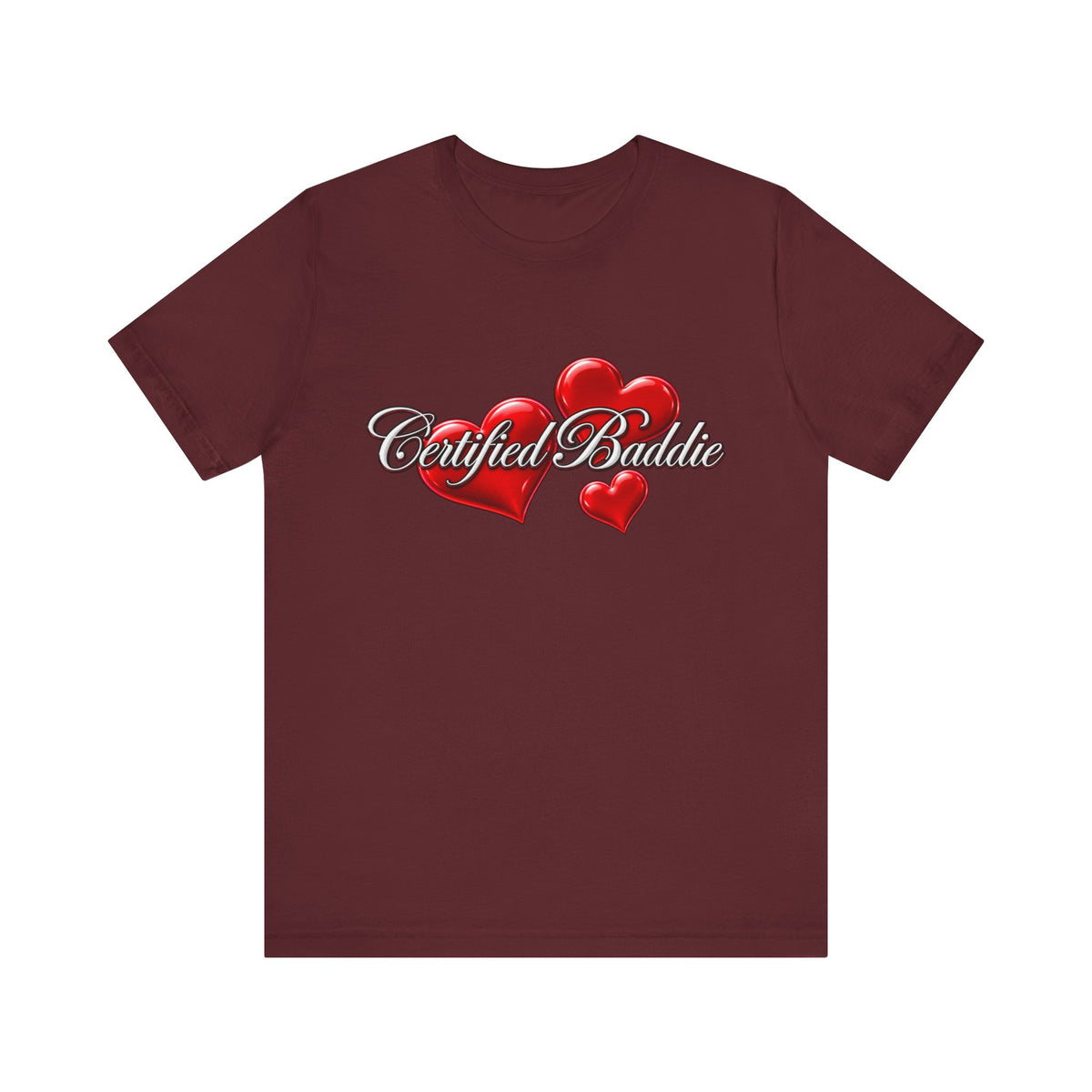"Certified Baddie" Red Hearts Graphic Tee
