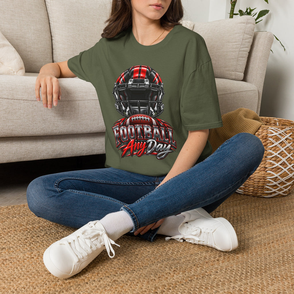 Football Any Day T-Shirt — Helmet Graphic Tee for Football Fans