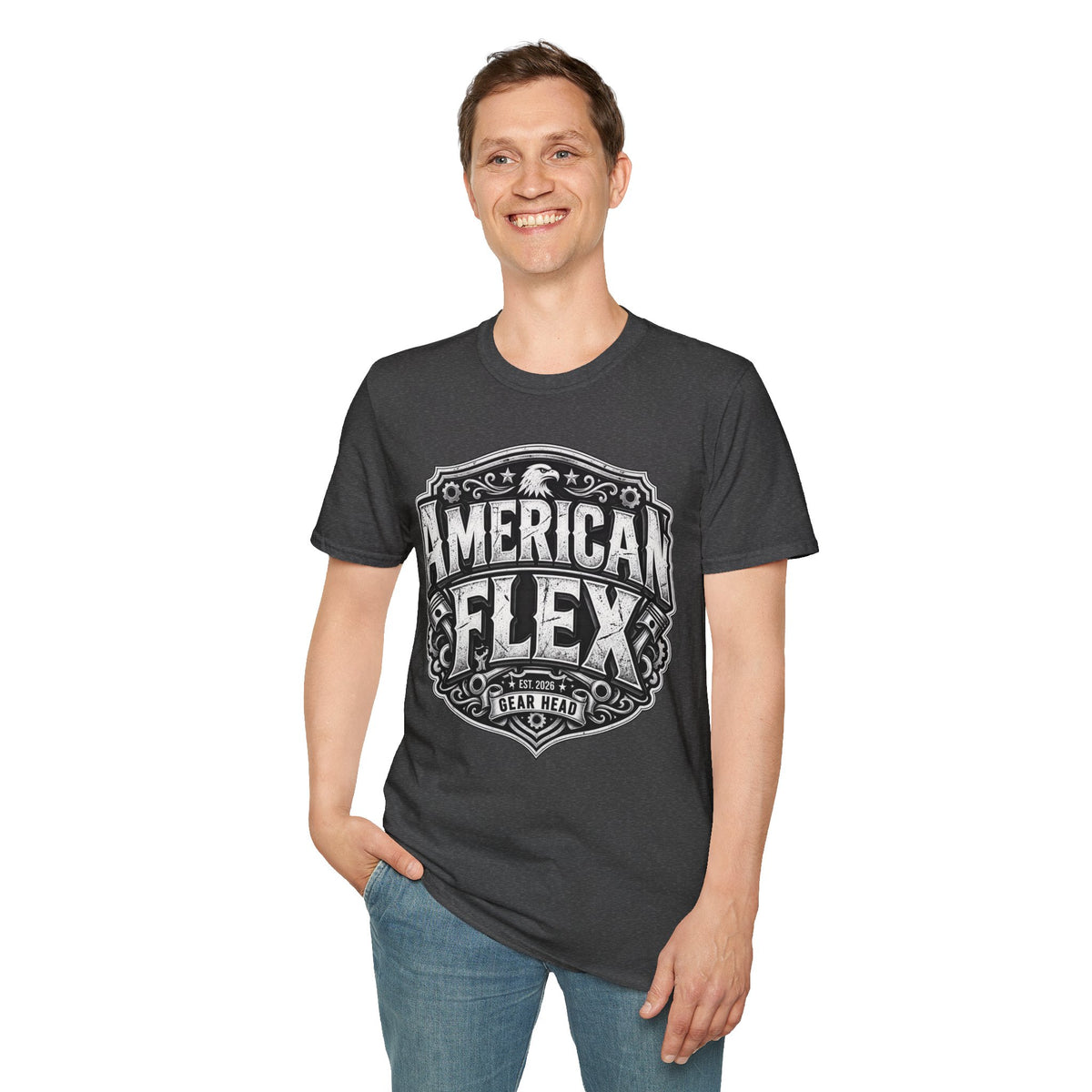 American Flex T‑Shirt — Vintage Patriotic Eagle Graphic Tee