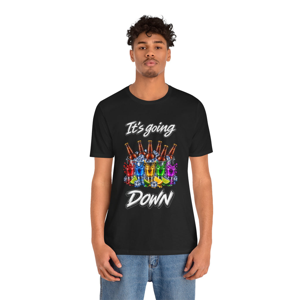 It's Going Down Party T-Shirt — Colorful Bottles and Shots