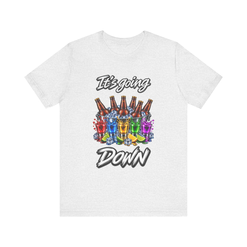 It's Going Down Party T-Shirt — Colorful Bottles and Shots